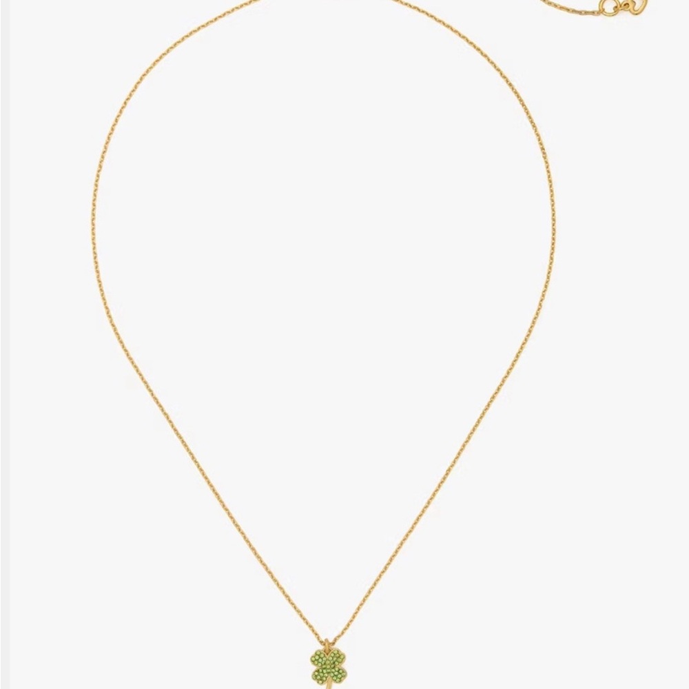 Kate Spade Lucky Charm Pavé Clover Pendant NWT - Picture 3 of 6